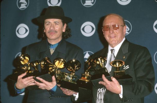 Clive Davis and Carlos Santana