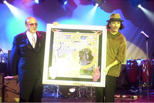 Clive Davis and Carlos Santana