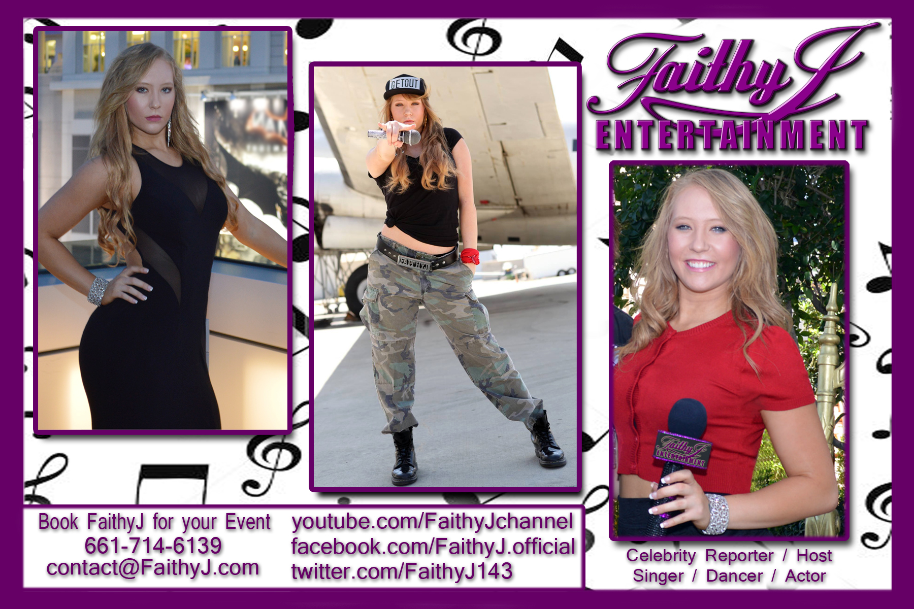 Entertainment Reporter, Host, Singer, Dancer, Actor and Anti-Bullying advocate; FaithyJ (aka: Faith Jefferies) is an all around 21st century entertainment professional.