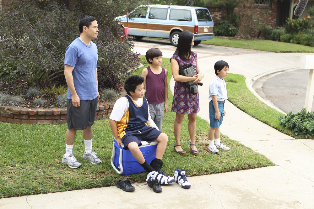 Still of Randall Park, Constance Wu, Forrest Wheeler, Ian Chen and Hudson Yang in Fresh Off the Boat (2015)