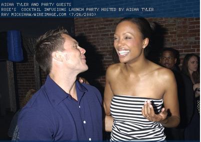 Chris Neville and Aisha Tyler at Rose's Cocktail Infusions Launch Party
