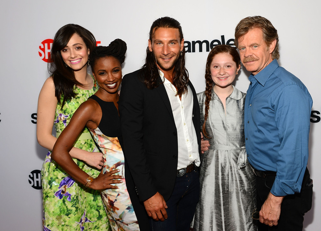 Emmy Rossum, Shanola Hampton, Zach McGowan, Emma Rose Kenney, and Willian H. Macy arrive at the SHAMELESS ATAS screening and Panel discussion.