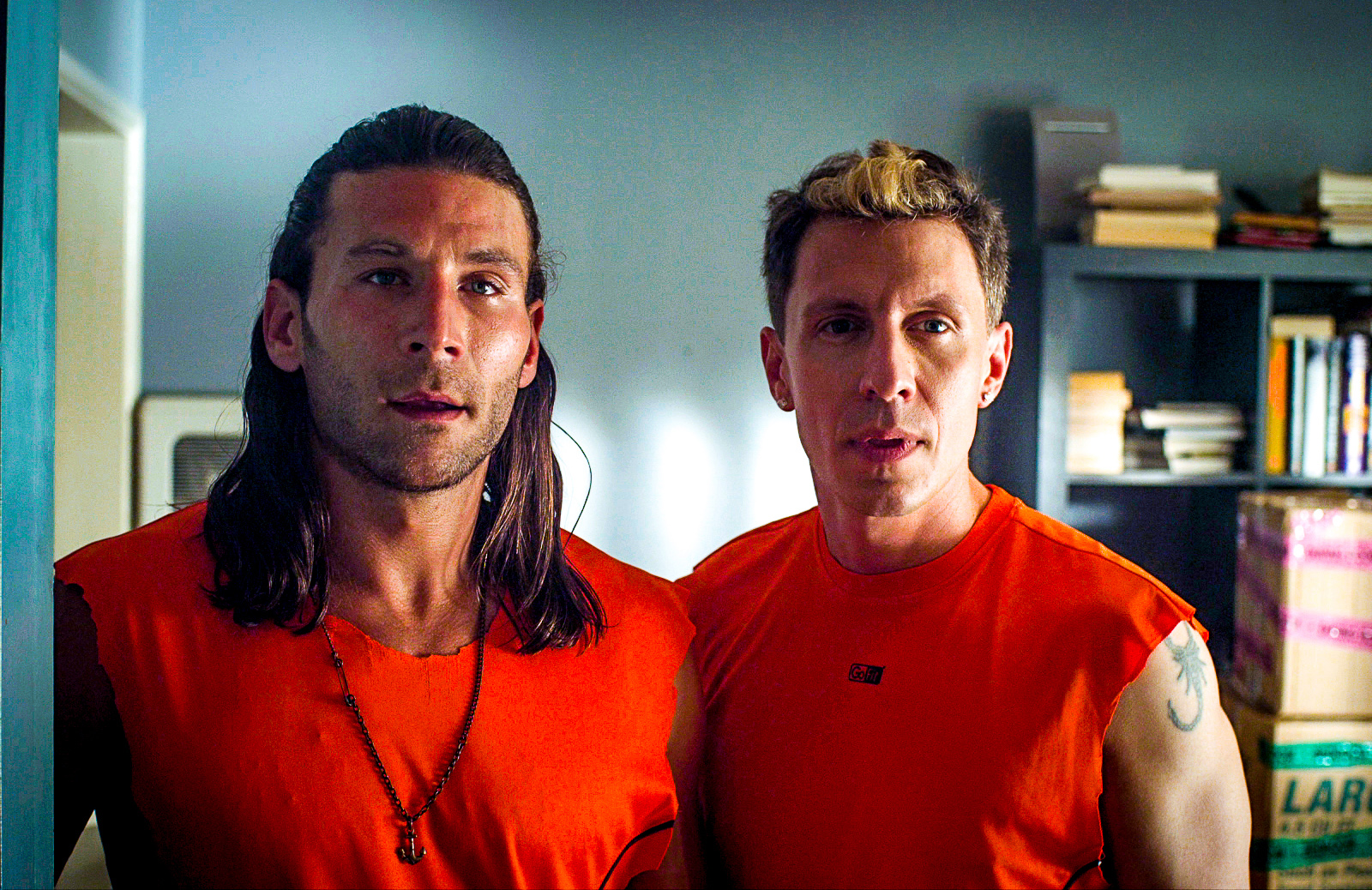 Still of Ian Michaels and Zach McGowan in Friended to Death (2014)