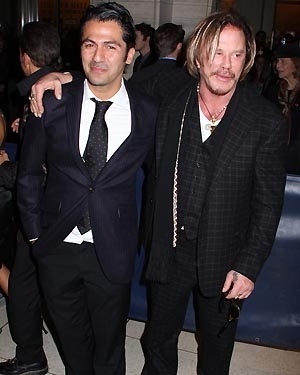 Armin Amiri with Mickey Rourke at the premiere of The Wrestler.