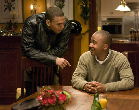 Still of Columbus Short and Chris Brown in This Christmas (2007)