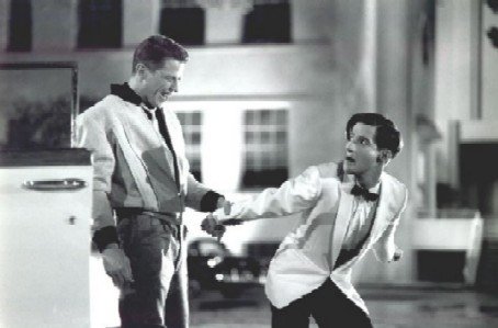 Jeffrey Weissman as George Mc Fly (age 17) with Tom Wilson as Biff Tannen in Back to the Future part 2
