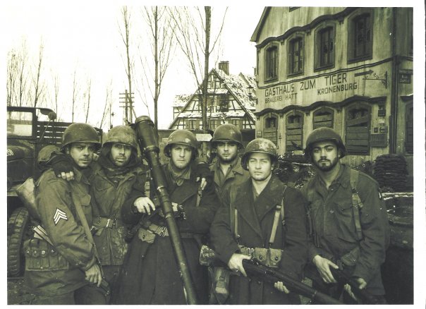 On the set of 'Band of Brothers'.
