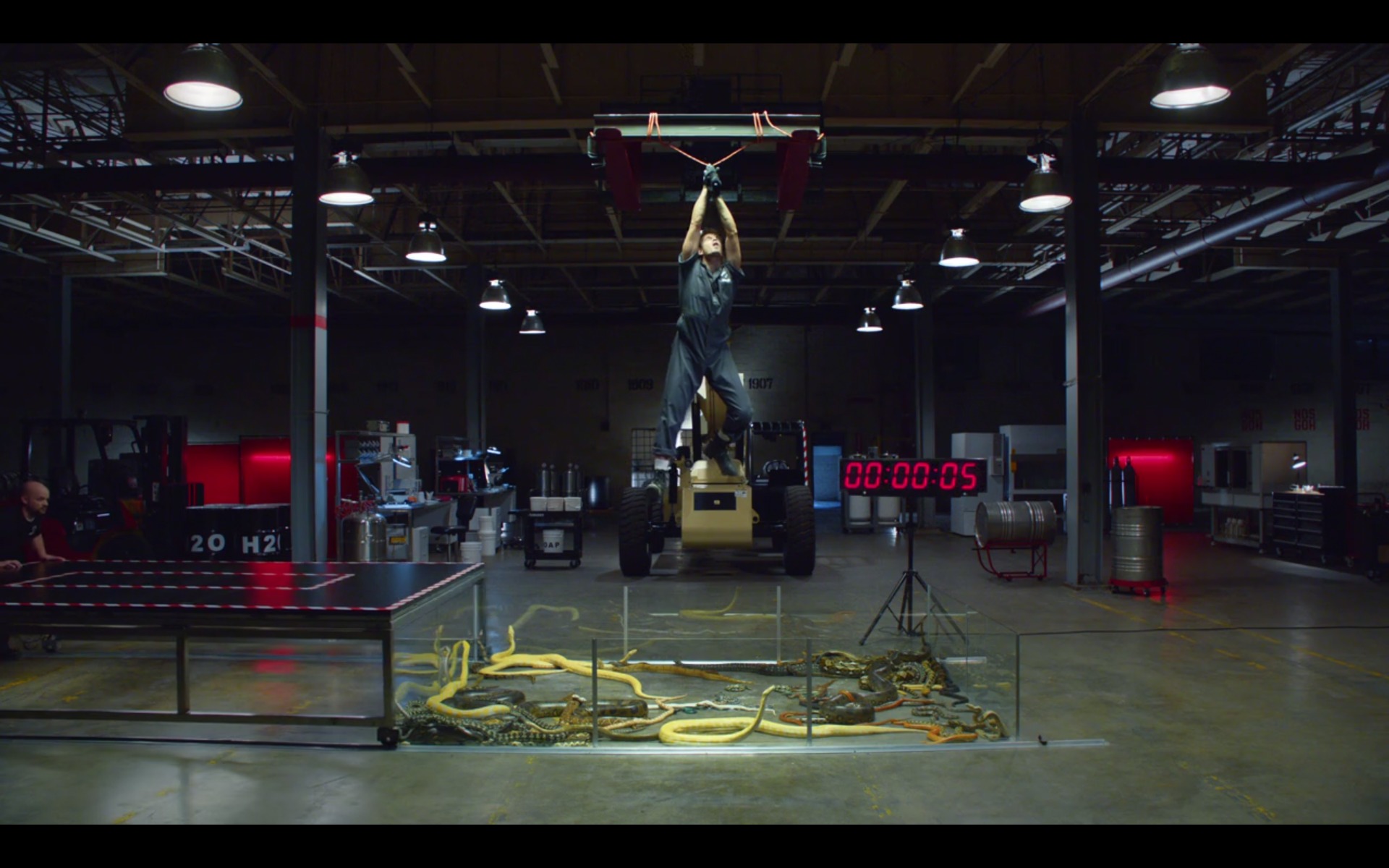 Jeremy Connors performing stunts for a Husky Tools commercial.