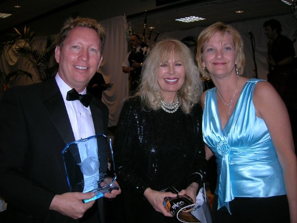 Dan Chinander and Deb Chinander after they won Best Feature Film in North Hollywood. With Loretta Swit