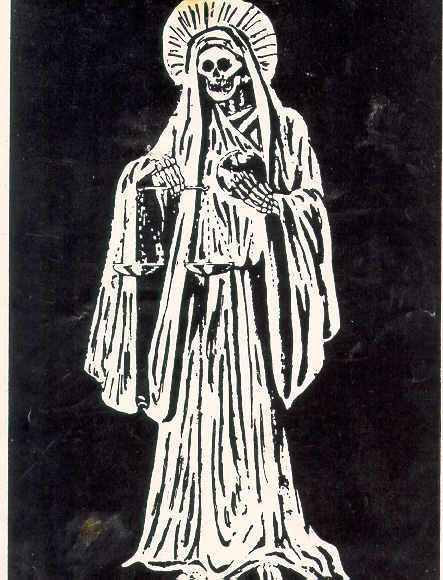 Santa Muerte Mexican saint of death.The ambiguity of good and evil and that righteousness exists in severe figures n (armourae)