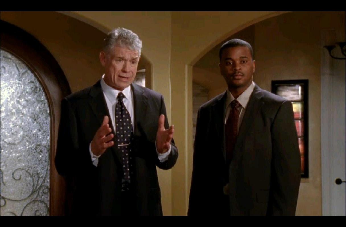 Still of NFL Hall of Fame John Riggins and John Peebles. From the CW's hit show One Tree Hill
