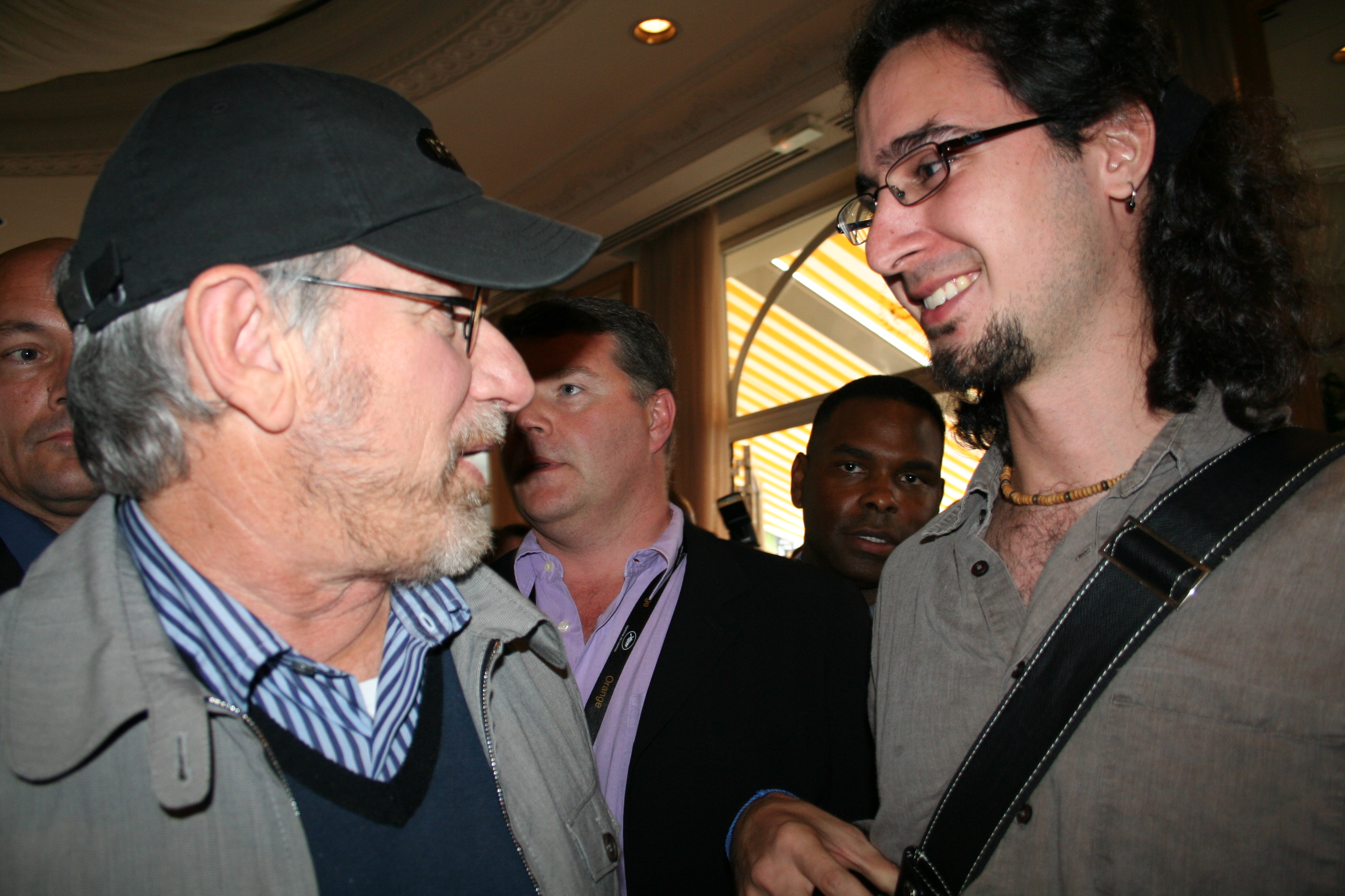 Jorge Valdés-Iga and Steven Spielberg, Cannes, 2008