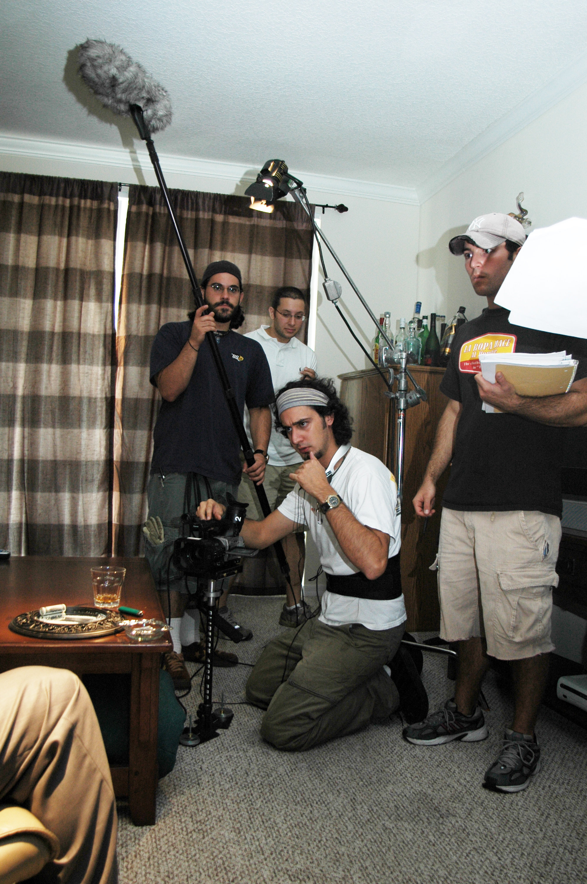 From left: Cory Czajkowski, Joshua Miller, Jorge Valdes-Iga, and Sam Rega on set of 