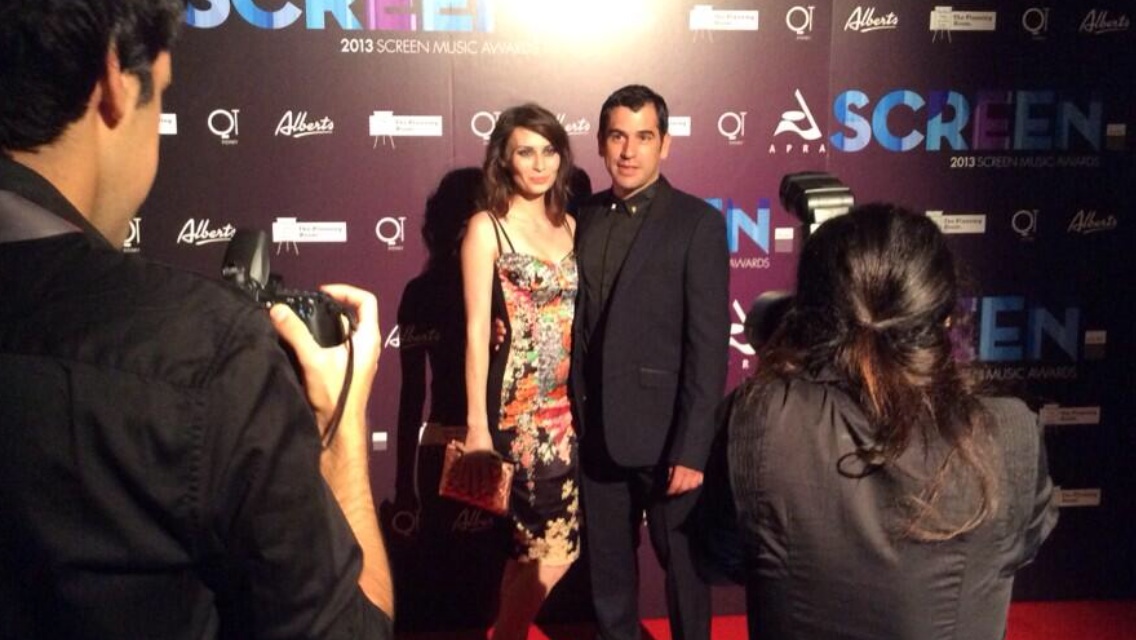 Lauren Orrell and Michael Lira arrive on the red carpet APRA/AMCOS Screen Music Awards 2013