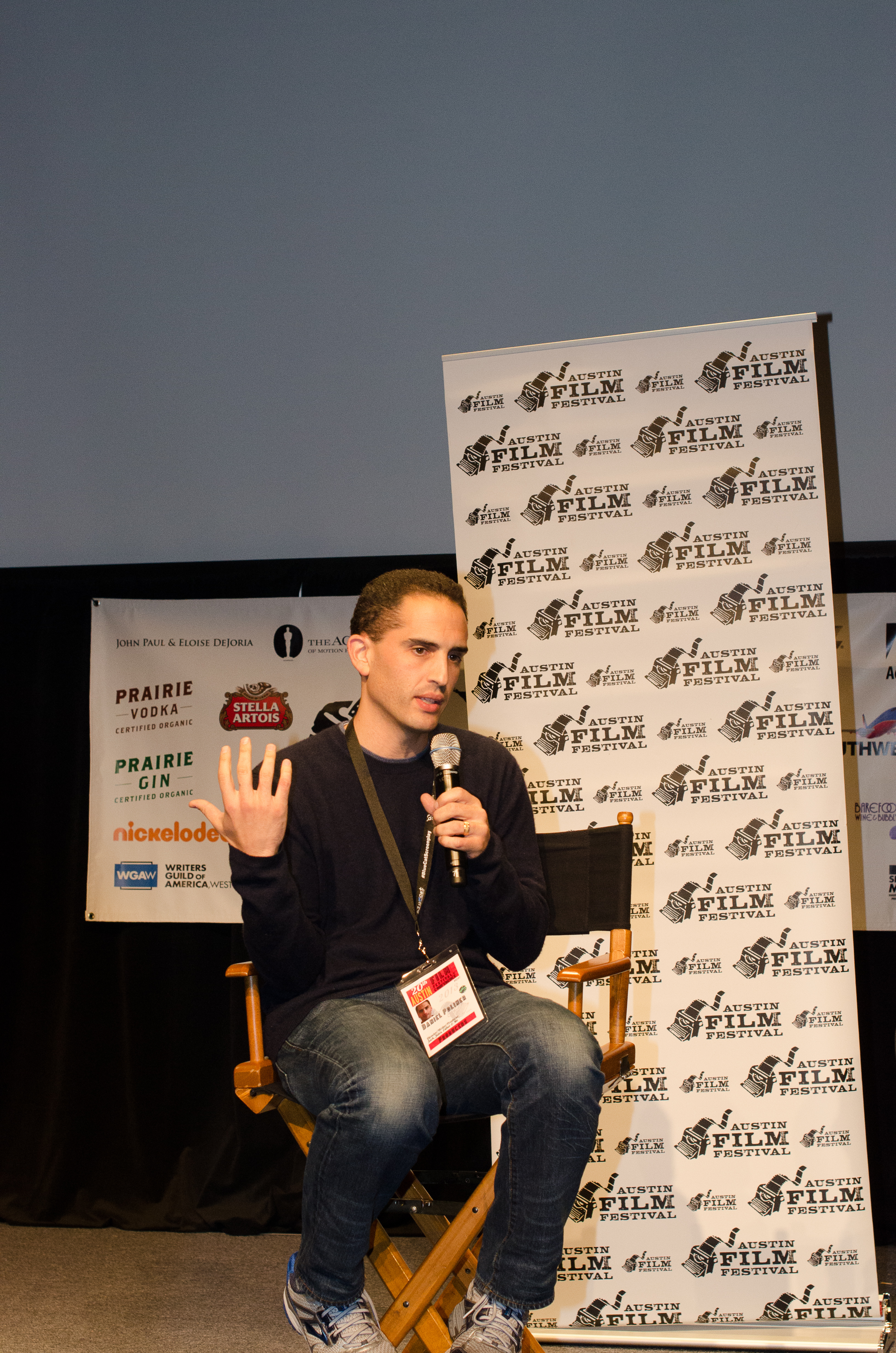 Daniel Poliner at Austin Film Festival Q&A for Jack, Jules, Esther & Me (2013)