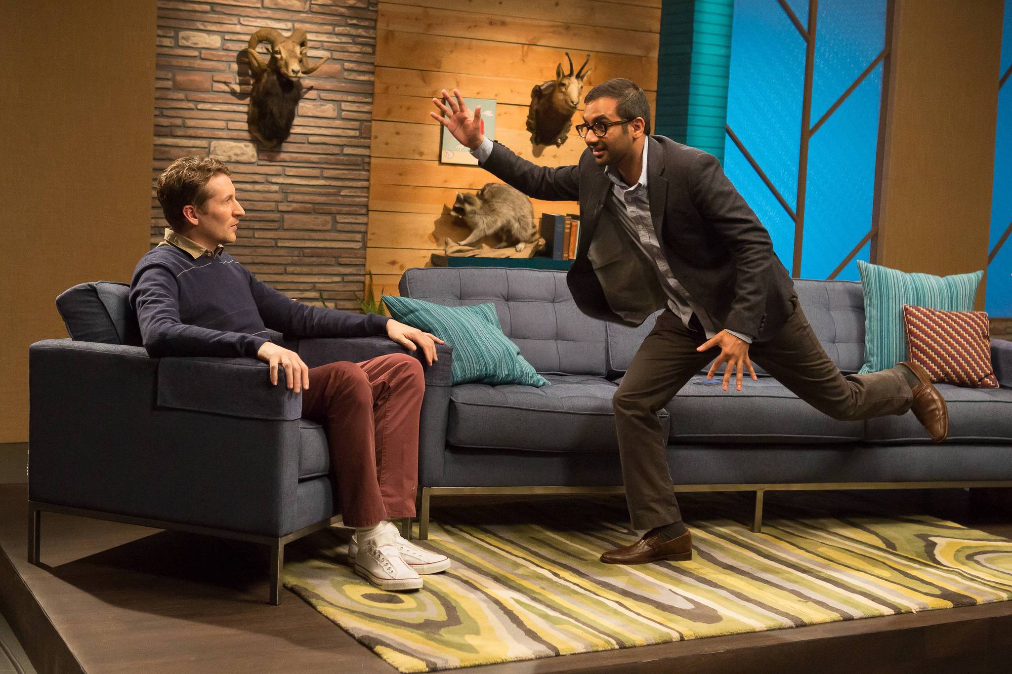 Still of Scott Aukerman and Aziz Ansari in Comedy Bang! Bang! (2012)