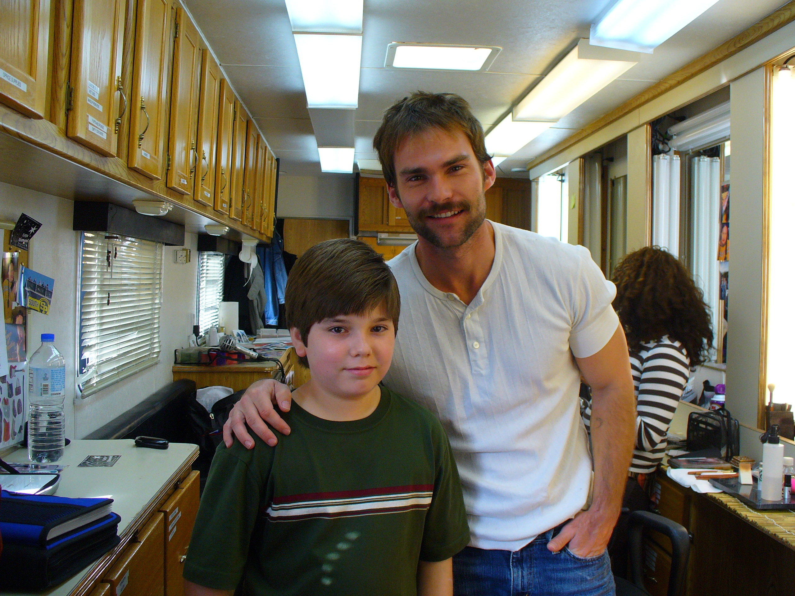 Zach & Seann William Scott on the set of Gary The Tennis Coach