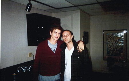 Matthew Martini and Hayden Christensen on the set of 