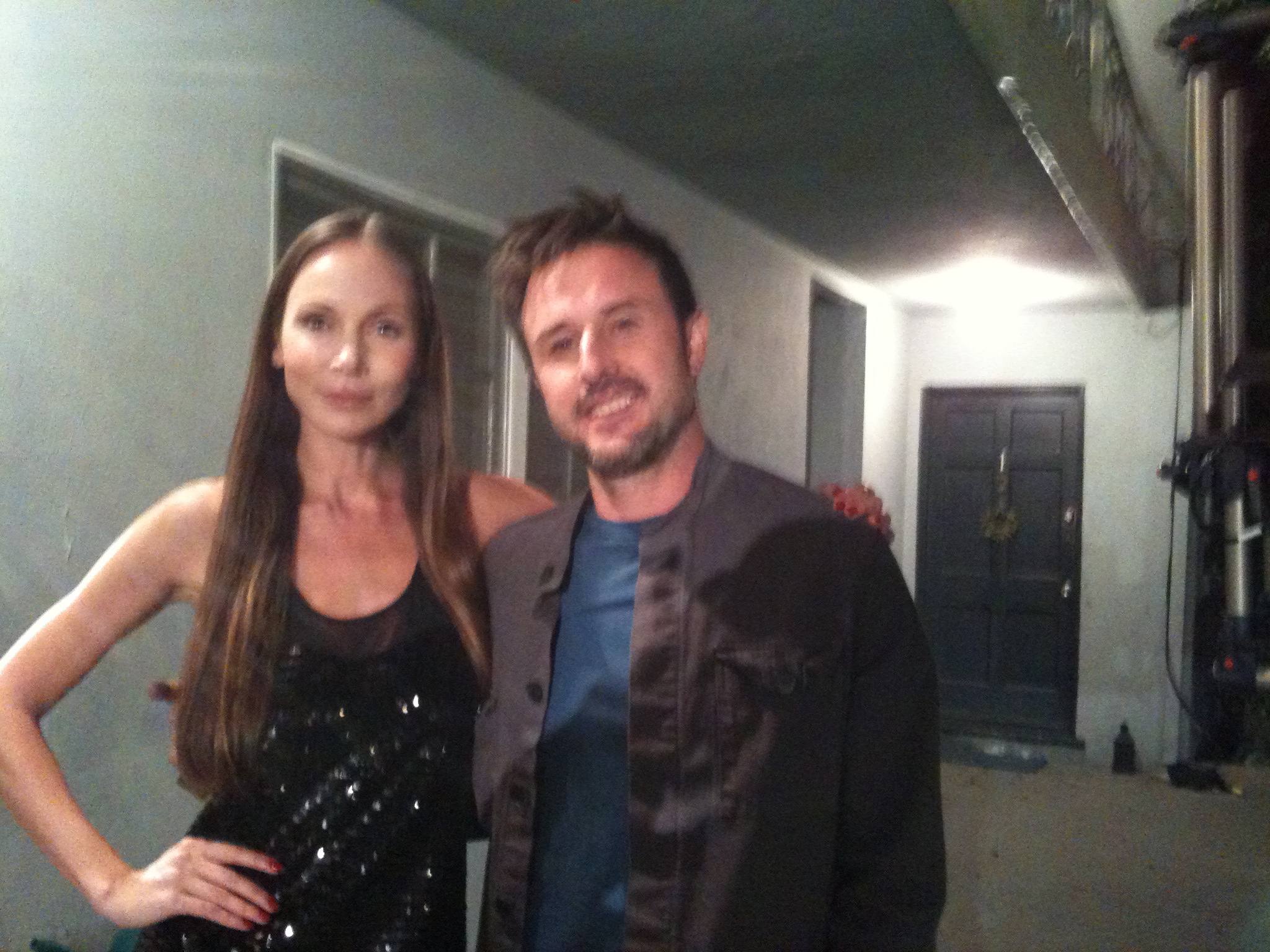 Elena Caruso and David Arquette on set of Black Limousine