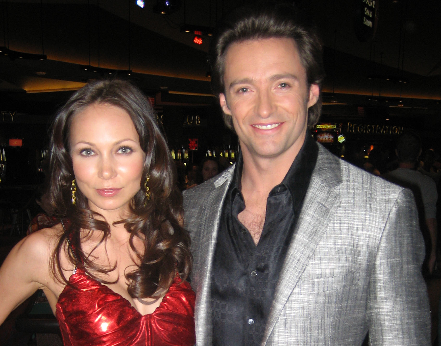 Elena Caruso and Hugh Jackman on set of Viva Laughlin