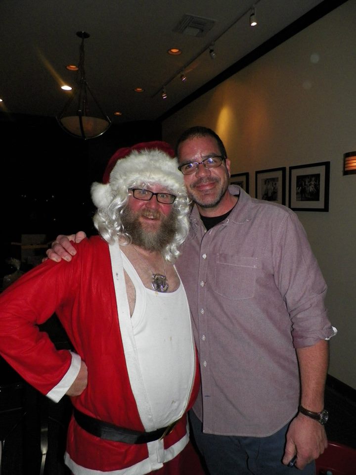 Jonathan with Santa at the Second City Hollywood.