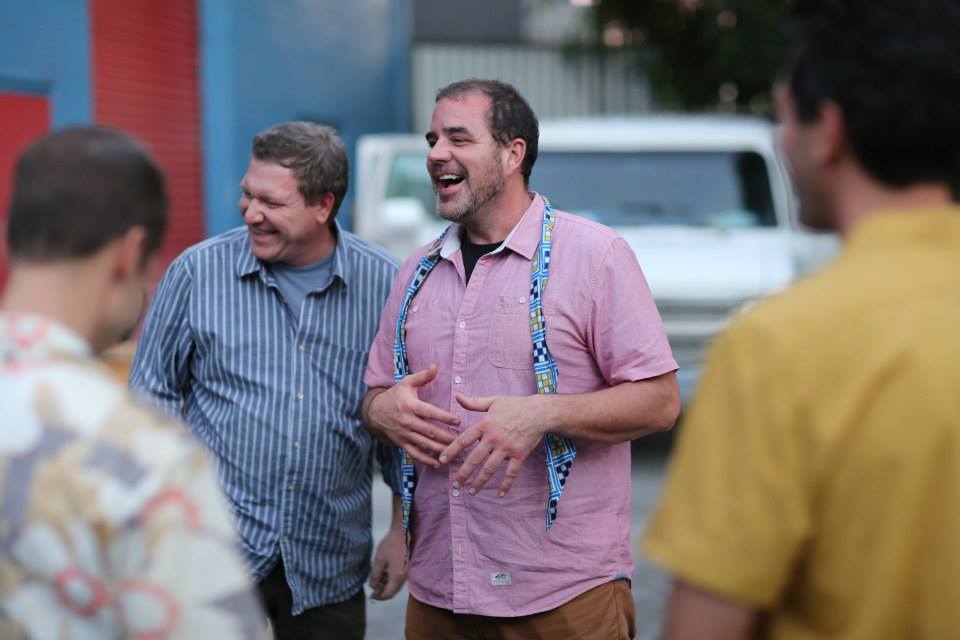 Jonathan with his writing/directing partner Stoney Westmoreland on the set of 