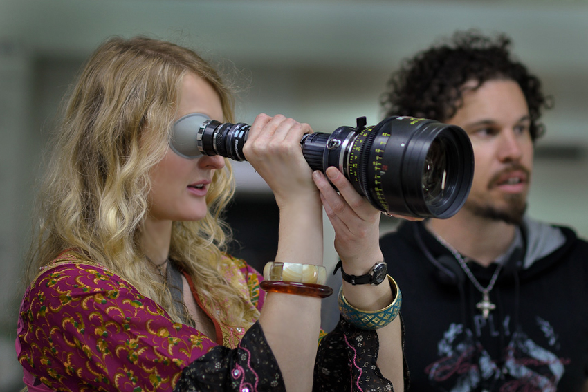 Claire McCarthy with Director of Photography Denson Baker ACS on the set of THE WAITING CITY