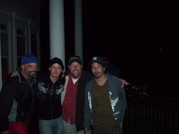 Lee Arenberg, Chad Lindberg, Rob Holloway and George Katt On Set In The Gray