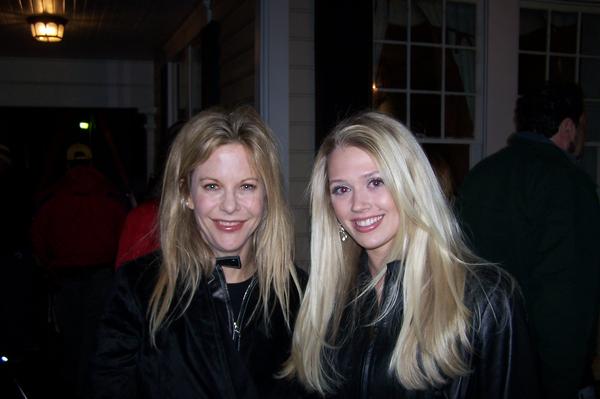 Brooke Newton and Meg Ryan on set of Homeland Security