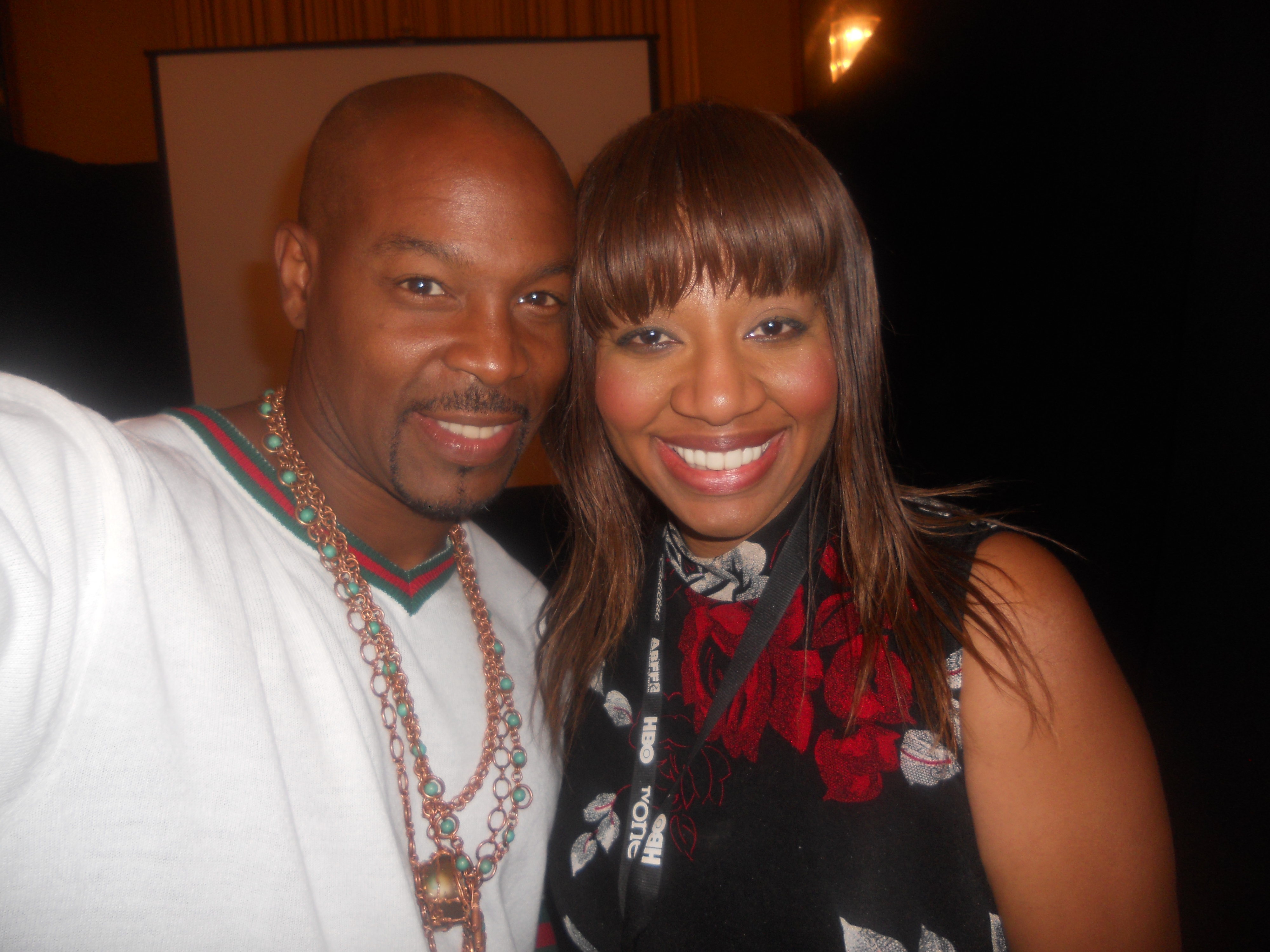 Nicole takes photo with actor-choreographer Darrin Dewitt-Henson at American Black Film Festival in NYC