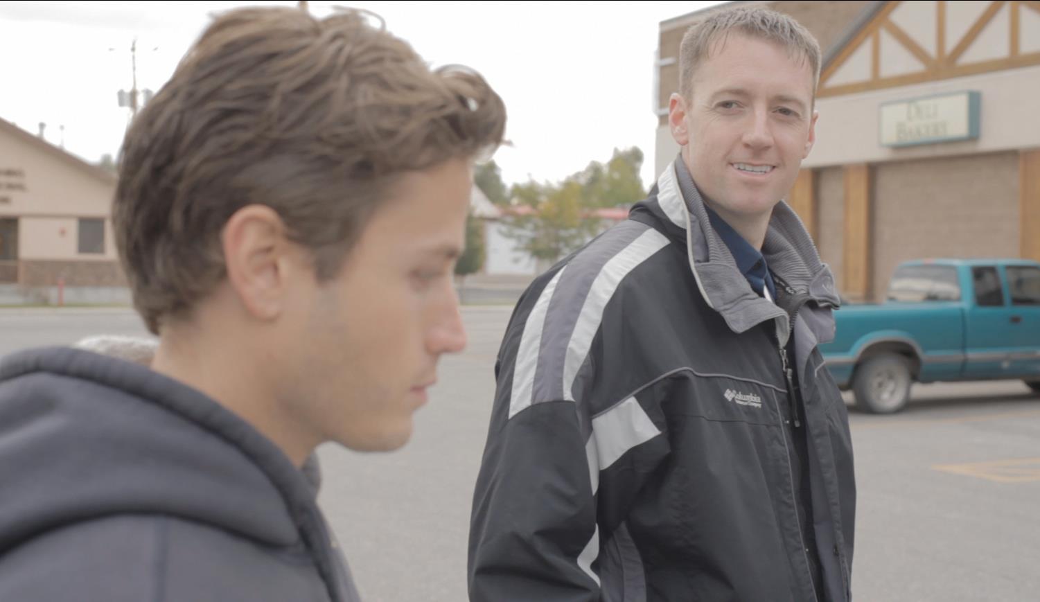 Still of Bruce Shetler and Joshua Denhardt in Louis Lake