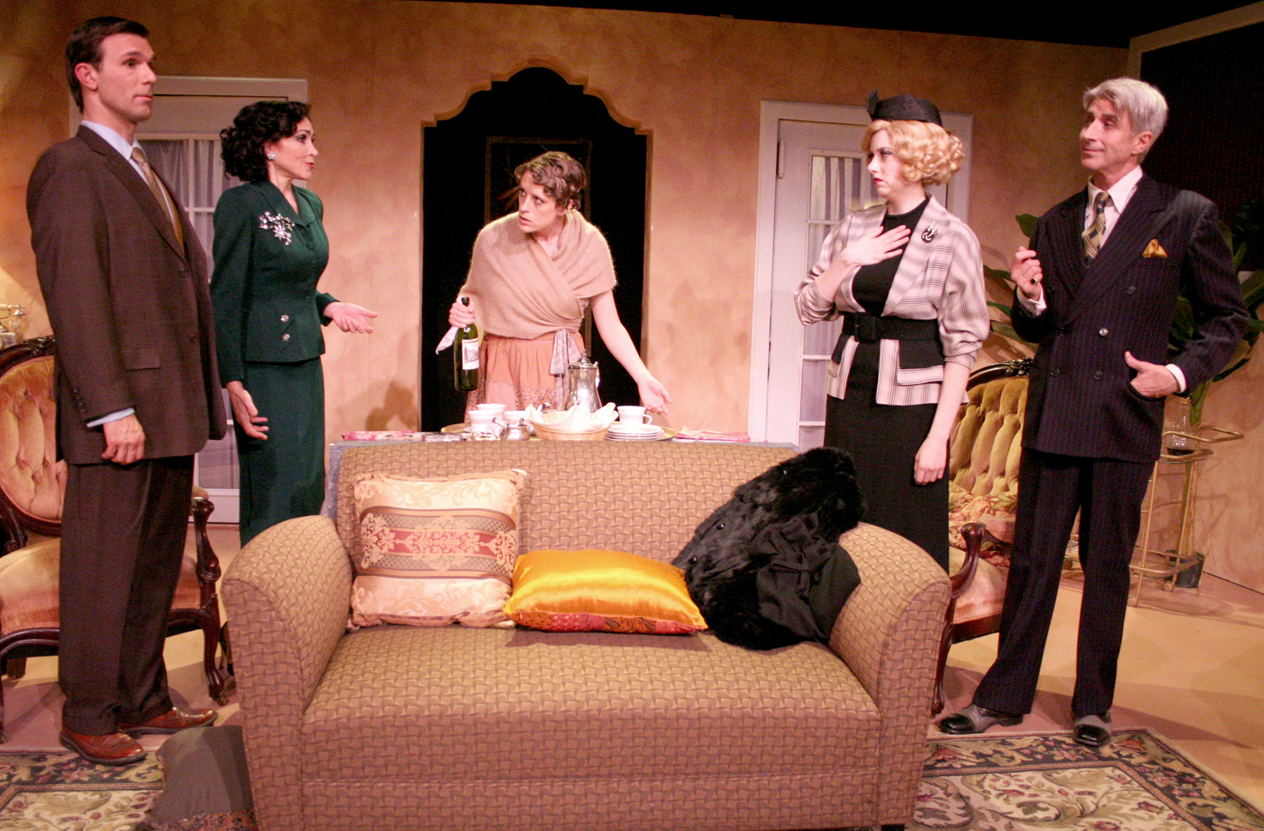 Jeff Witzke, Stasha Surdyke, Angie Light, Annie Abrams, Lenny Von Dohlen in Private Lives. Won Stage Scene LA Best Ensemble Award.