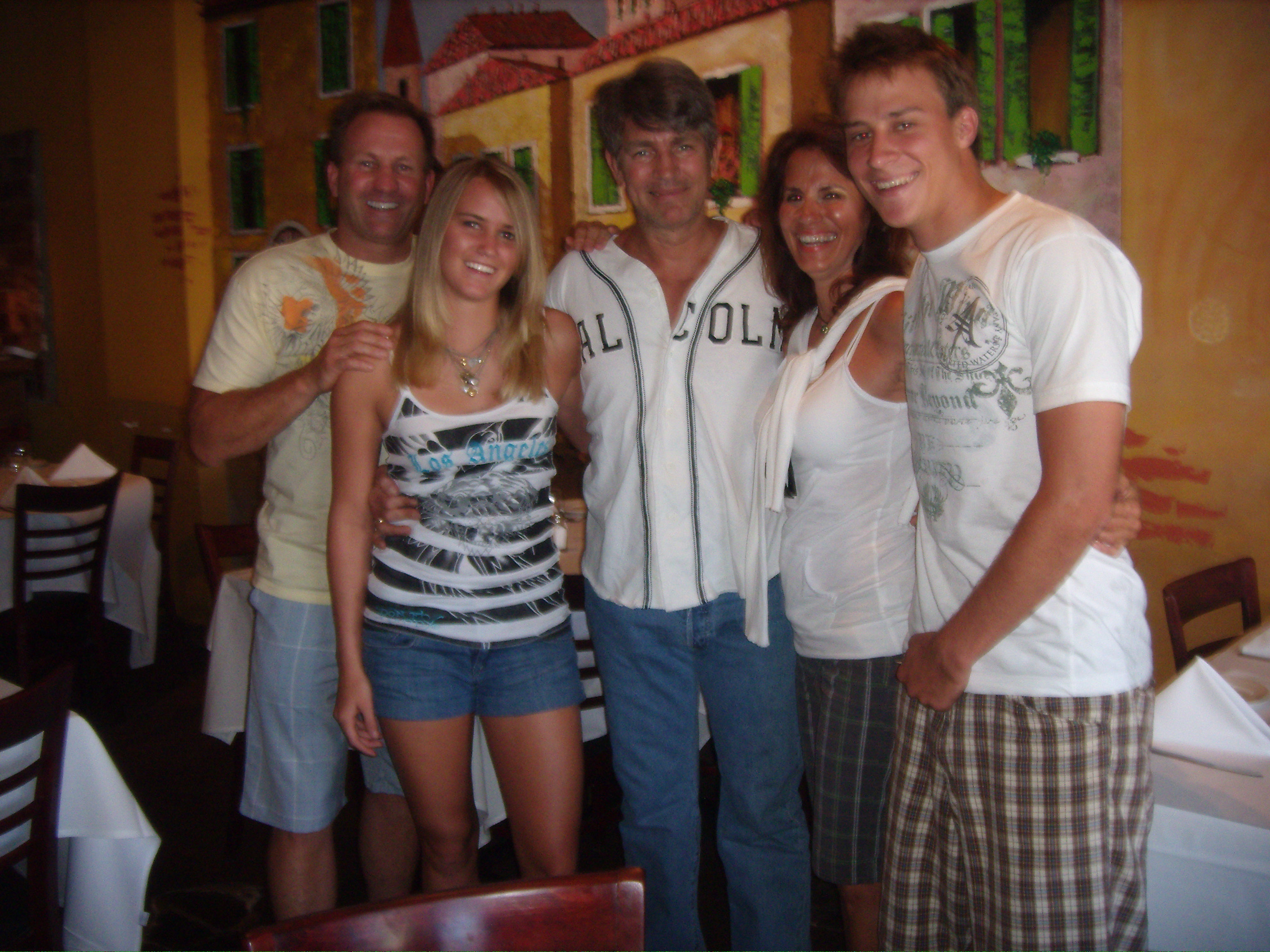 Ted, his son Teddy, daughter Samantha and their mother Angela with Eric Roberts