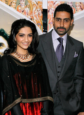 Abhishek Bachchan and Sonam Kapoor at event of Delhi-6 (2009)