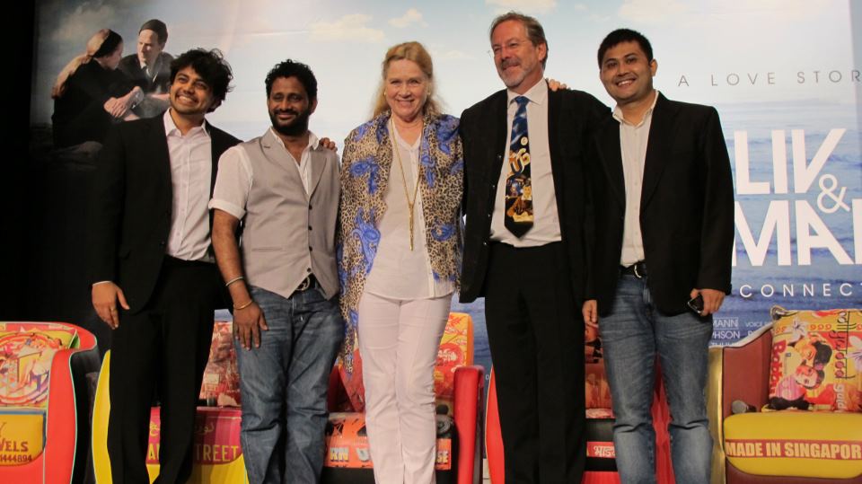 At the Media Briefing after a special screening of 'Liv and Ingmar' at IIFA 2012, Singapore : with Resul Pookutty, Liv Ullmann, Rune H. Trondsen and Amrit Pritam