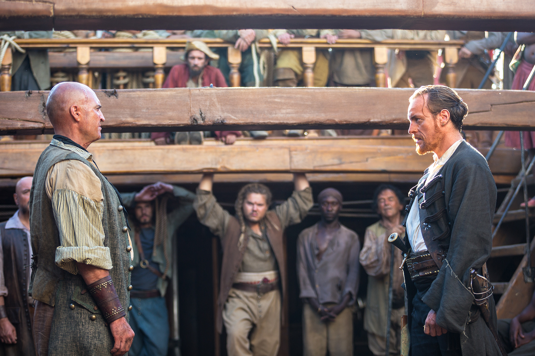 Still of Toby Stephens and Anthony Bishop in Black Sails (2014)