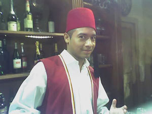 Production shot on a Moroccan waiter on General Hospital.