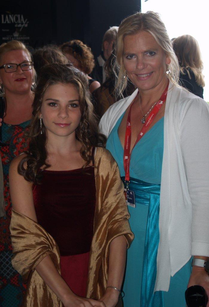 Tehilla with producer Helena Danielsson at the premiere in Venice