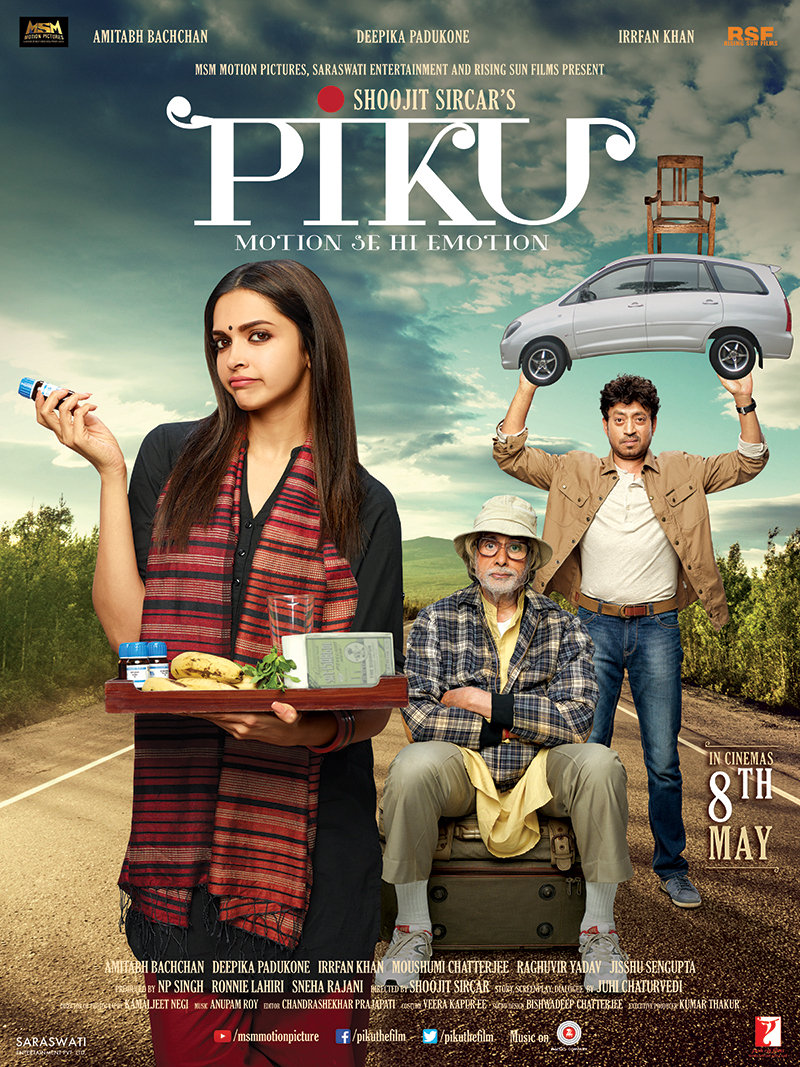 Amitabh Bachchan, Irrfan Khan and Deepika Padukone in Piku (2015)
