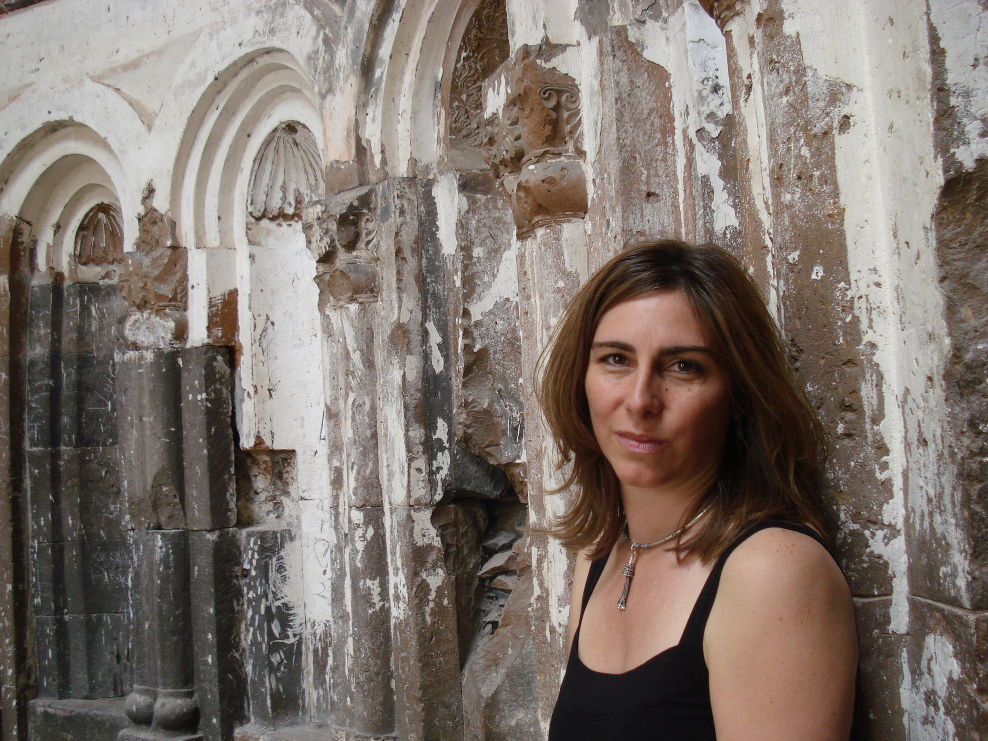Shareen Anderson in Ani, Turkey while filming Charents: In Search Of My Armenian Poet