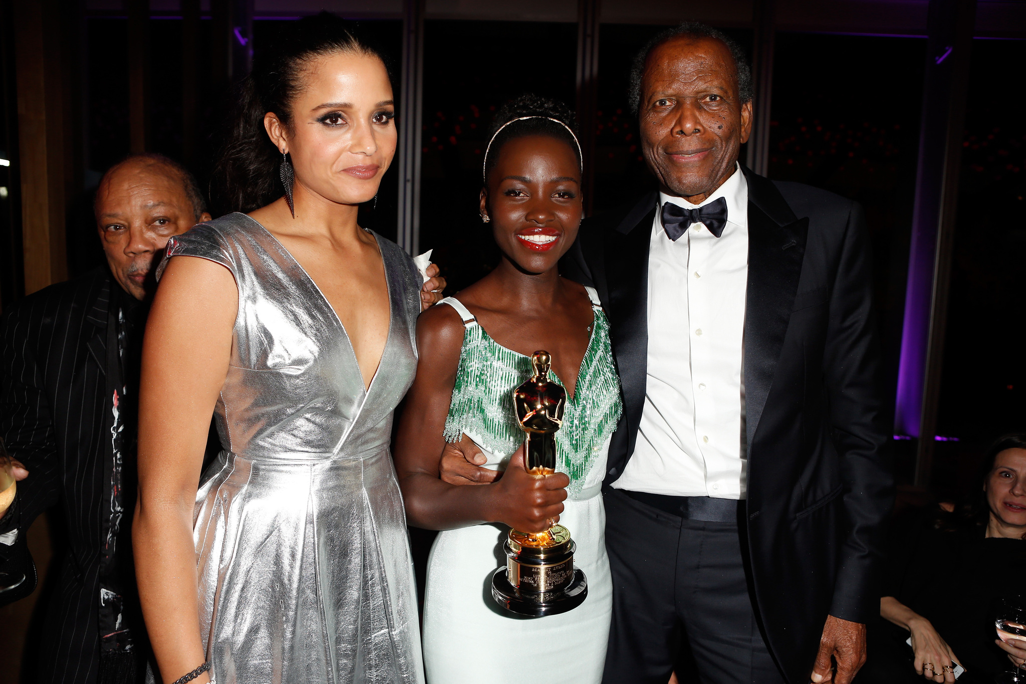 Sidney Poitier, Sydney Tamiia Poitier and Lupita Nyong'o