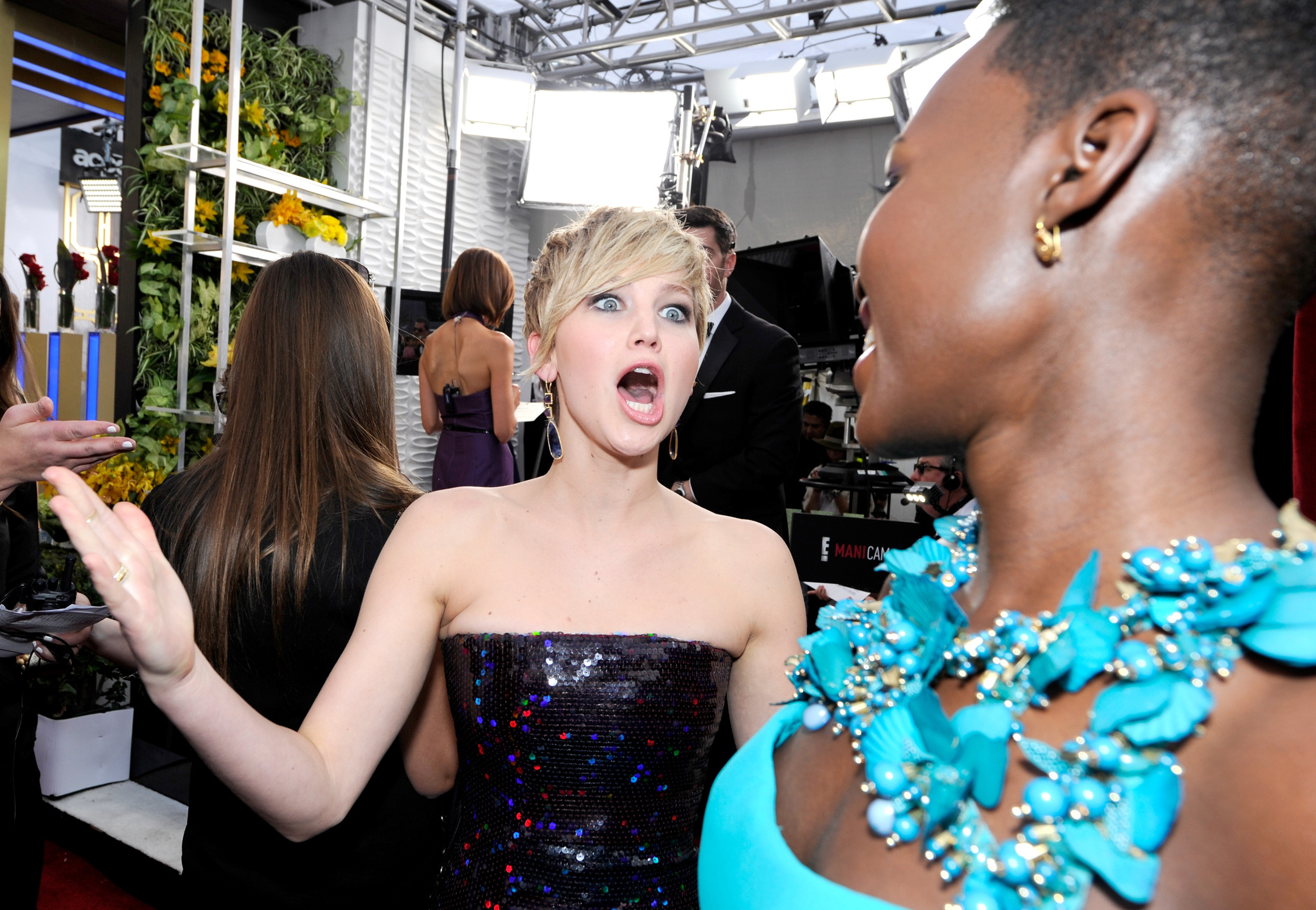 Lupita Nyong'o and Jennifer Lawrence