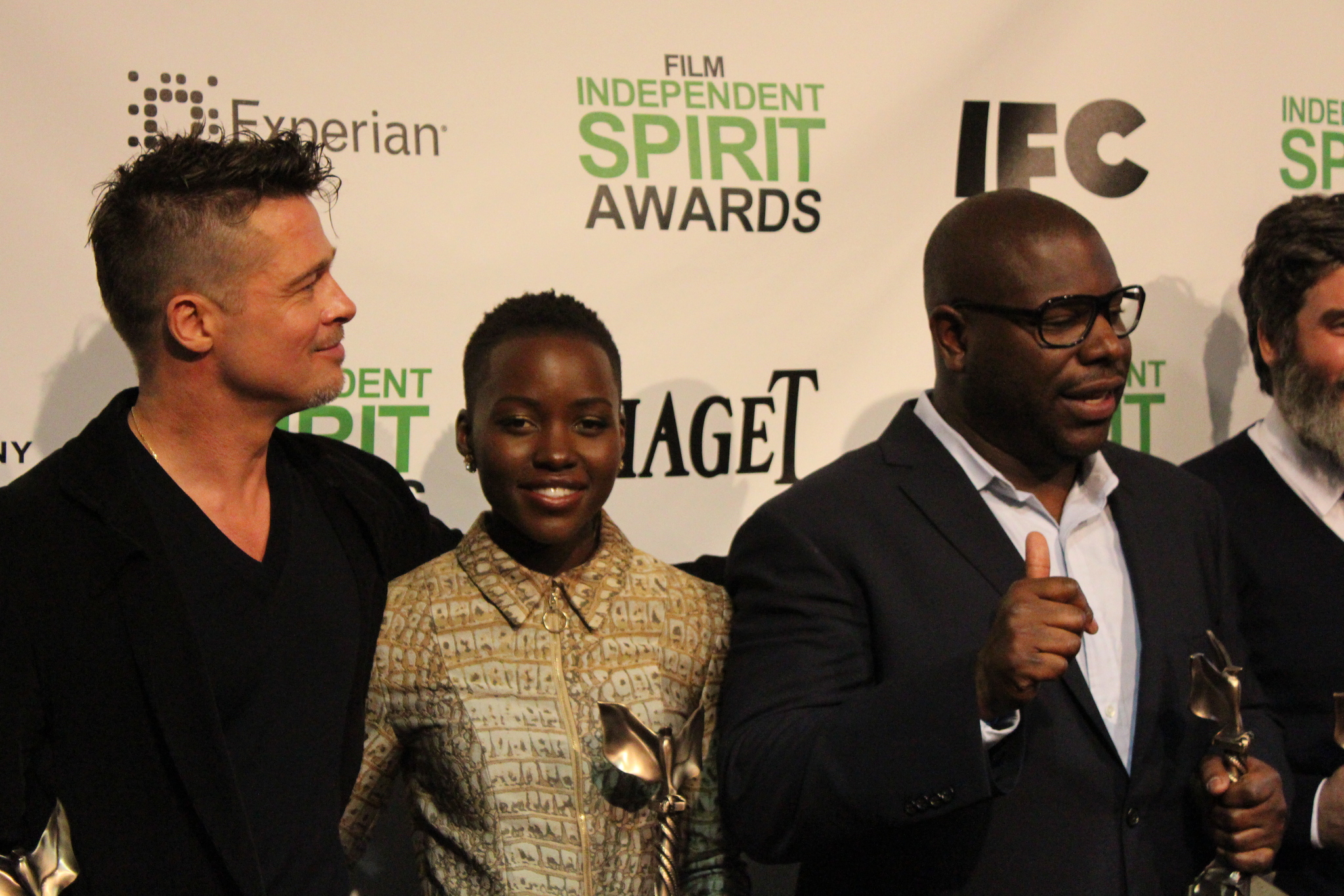 Brad Pitt, Lupita Nyong'o and Steve McQueen