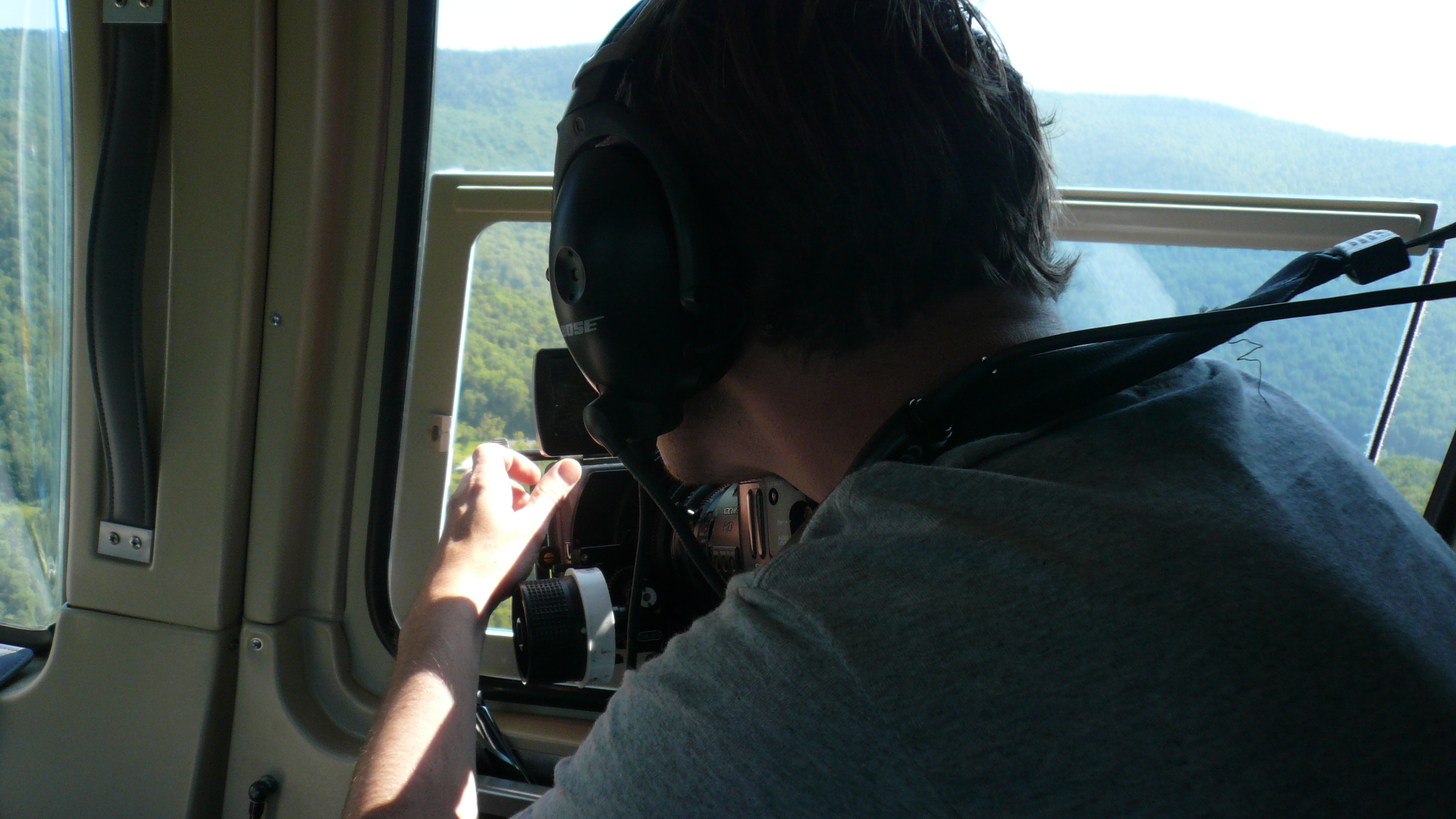 Tim getting aerial footage for his Vignettes of Vermont and Elana Read's 