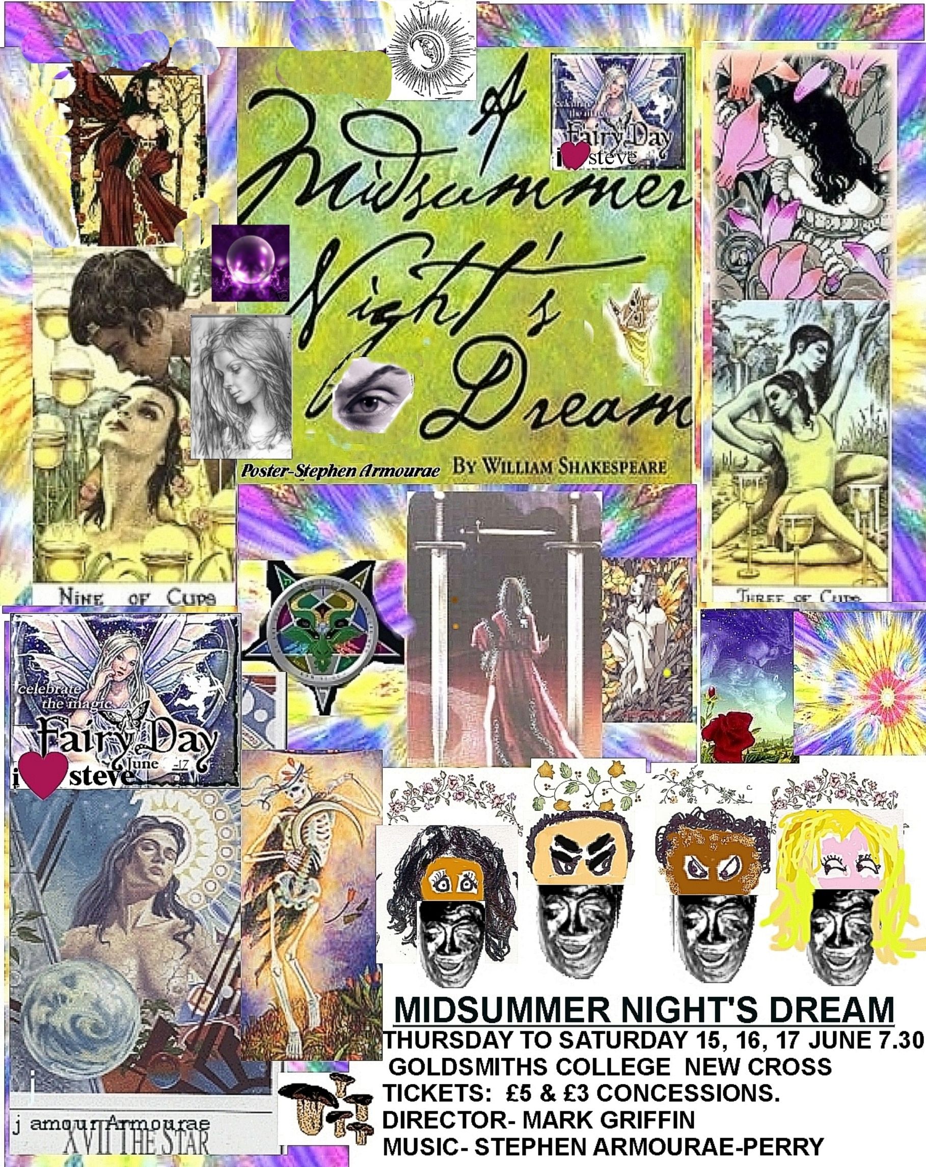 Midsummer Nights Dream. Goldsmiths 2006. Poster designed by Armourae. Also played Egeus.