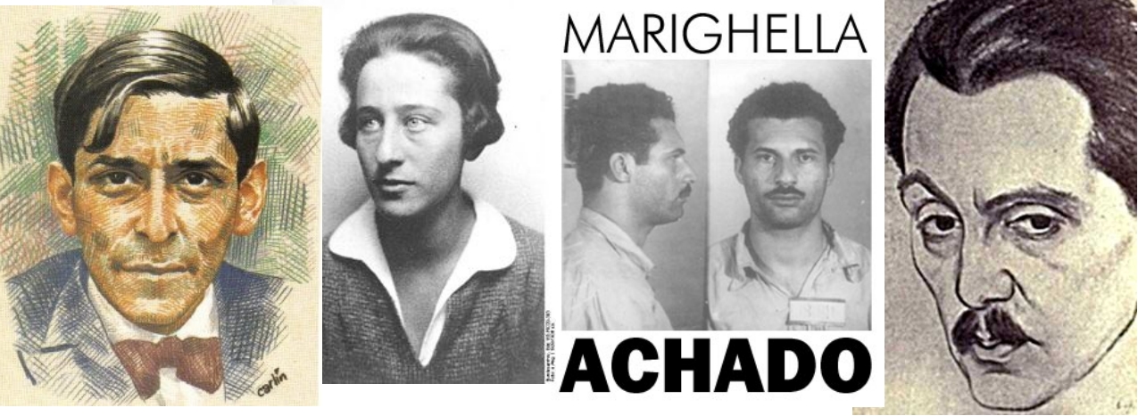José Carlos Mariátegui,Olga Benario-Prestes,Marighella Achado,Eugue Relgis.Brazilian revolutionaries & antifascists