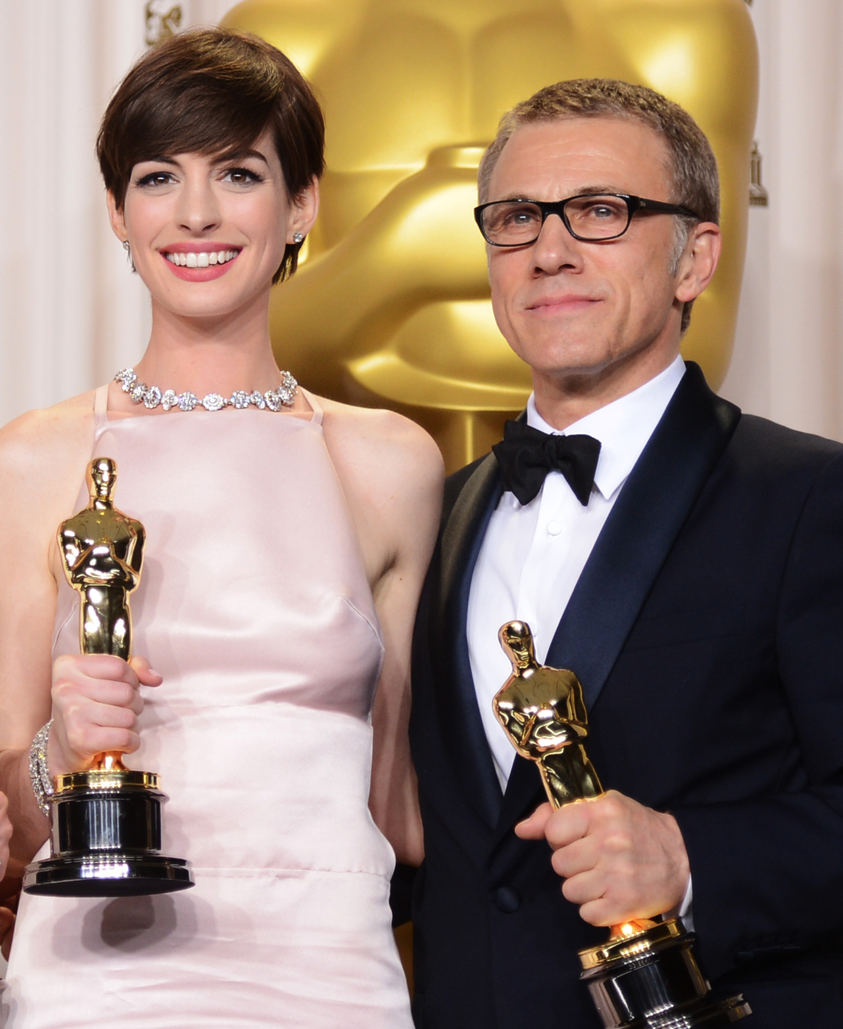 Anne Hathaway and Christoph Waltz