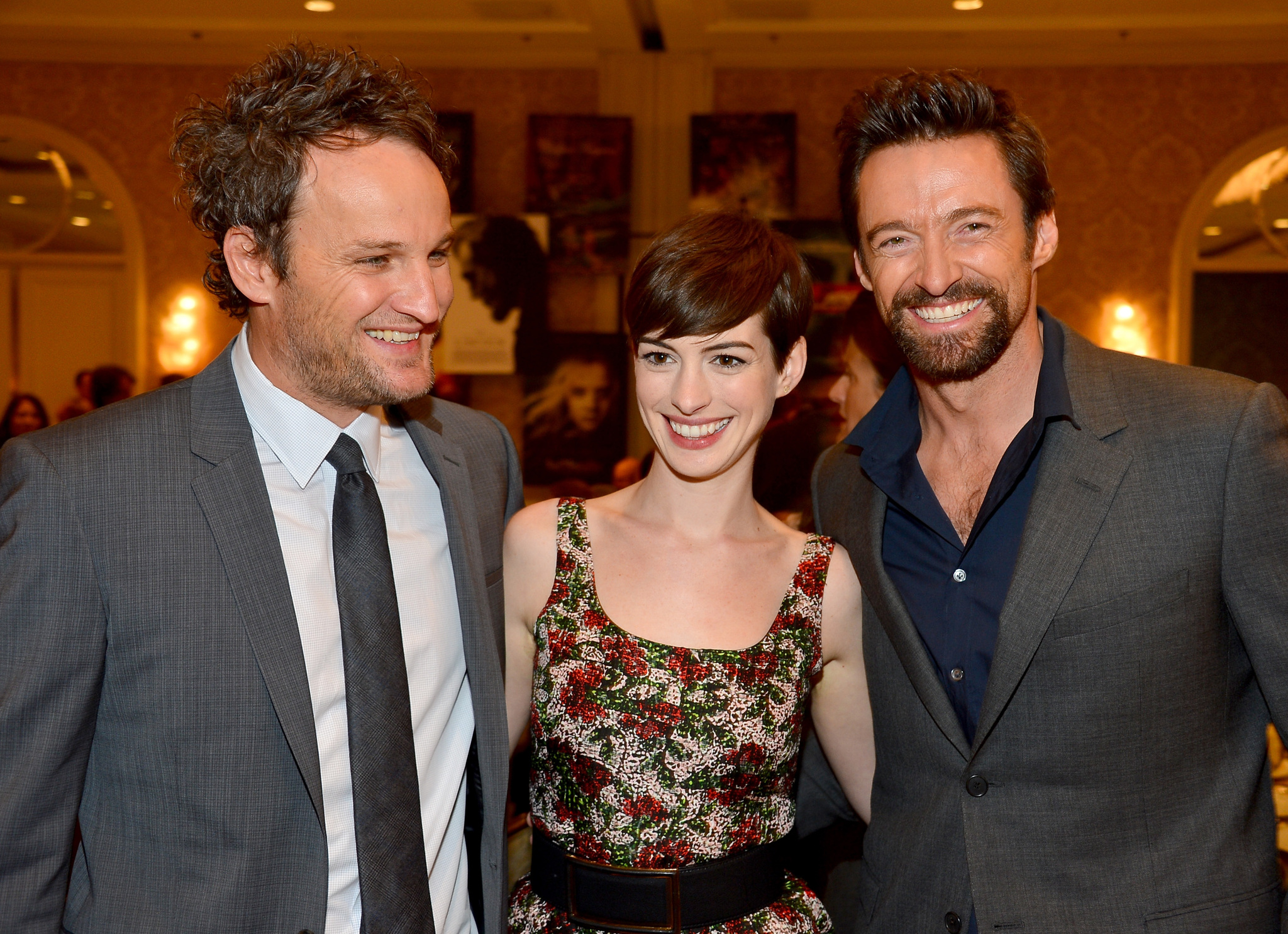 Anne Hathaway, Jason Clarke and Hugh Jackman