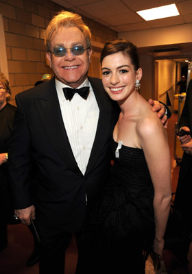 Anne Hathaway and Elton John