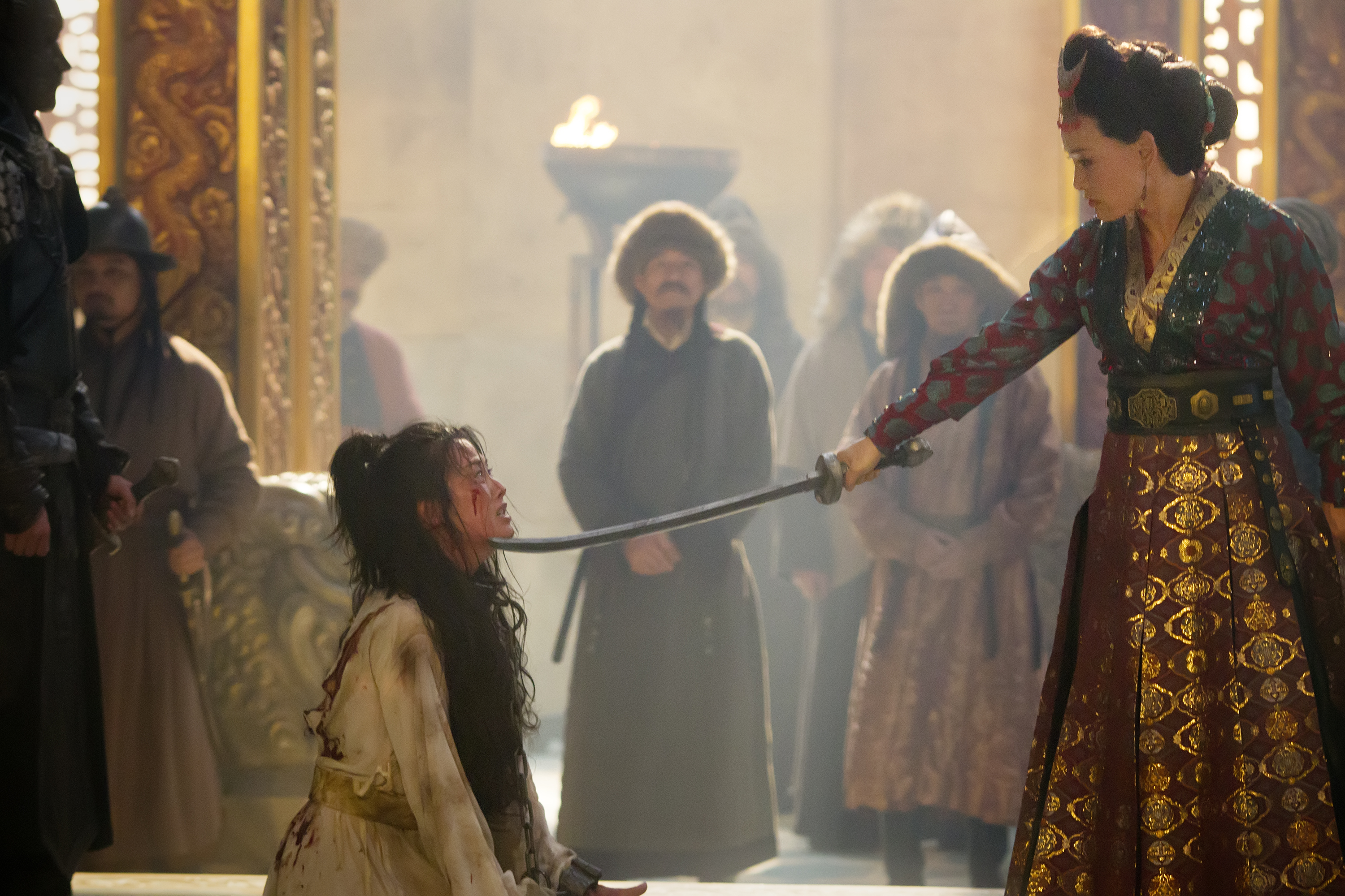 Still of Joan Chen and Olivia Cheng in Marco Polo (2014)